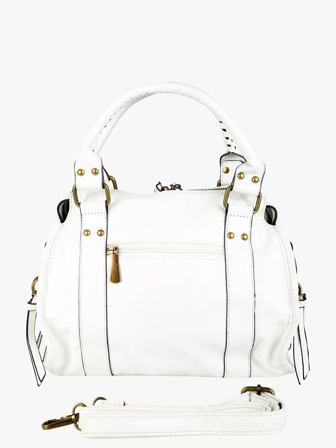 Solada Borsa donna frame con doppi manici - bianco