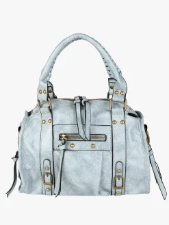 Solada Borsa donna frame con doppi manici - azzurro