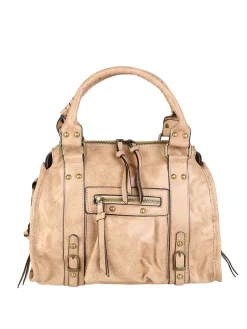 Solada Borsa donna frame con doppi manici - cammello