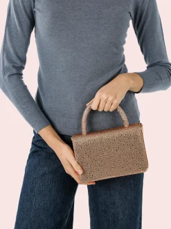 Solada Borsa donna gioiello con strass - champagne