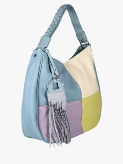 Solada Borsa donna hobo colorata - azzurro