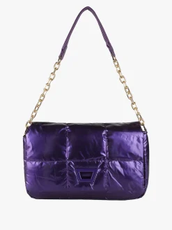 Solada Borsa donna puffer trapuntata con manico a catena - viola