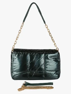 Solada Borsa donna puffer trapuntata con manico a catena - verde