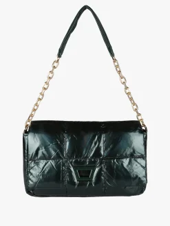 Solada Borsa donna puffer trapuntata con manico a catena - verde