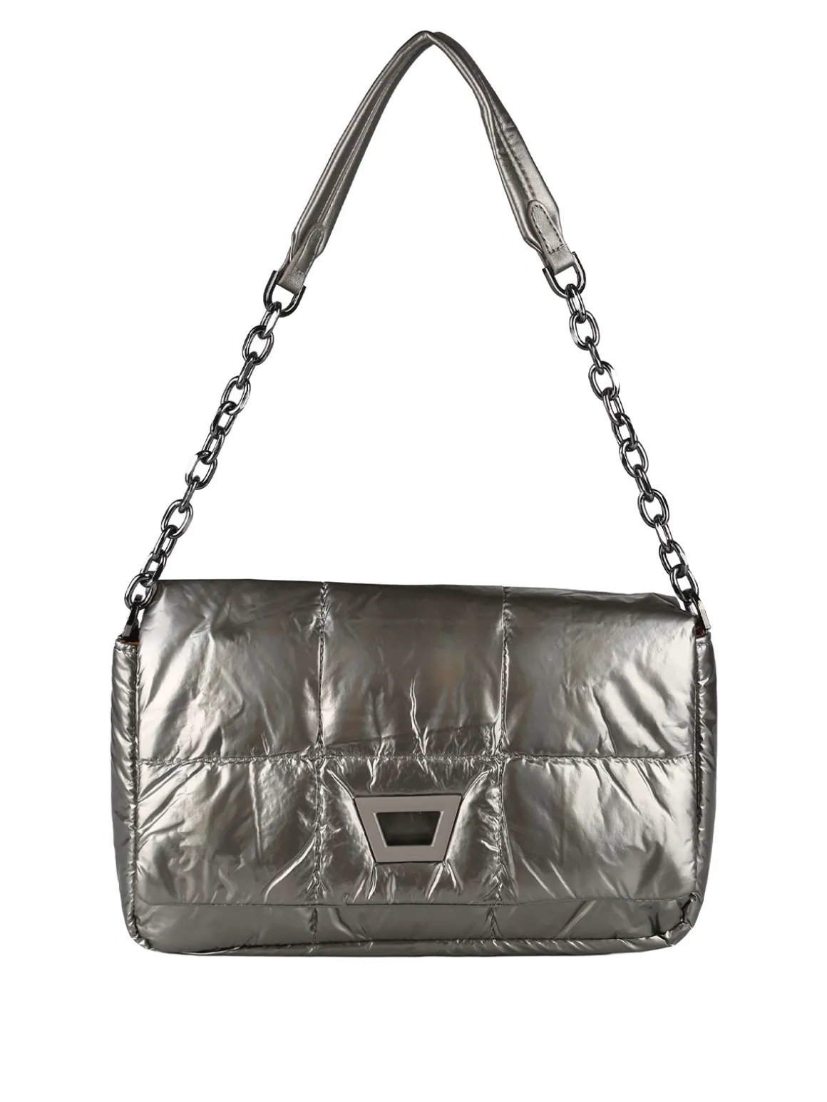 Solada Borsa donna puffer trapuntata con manico a catena - bronzo