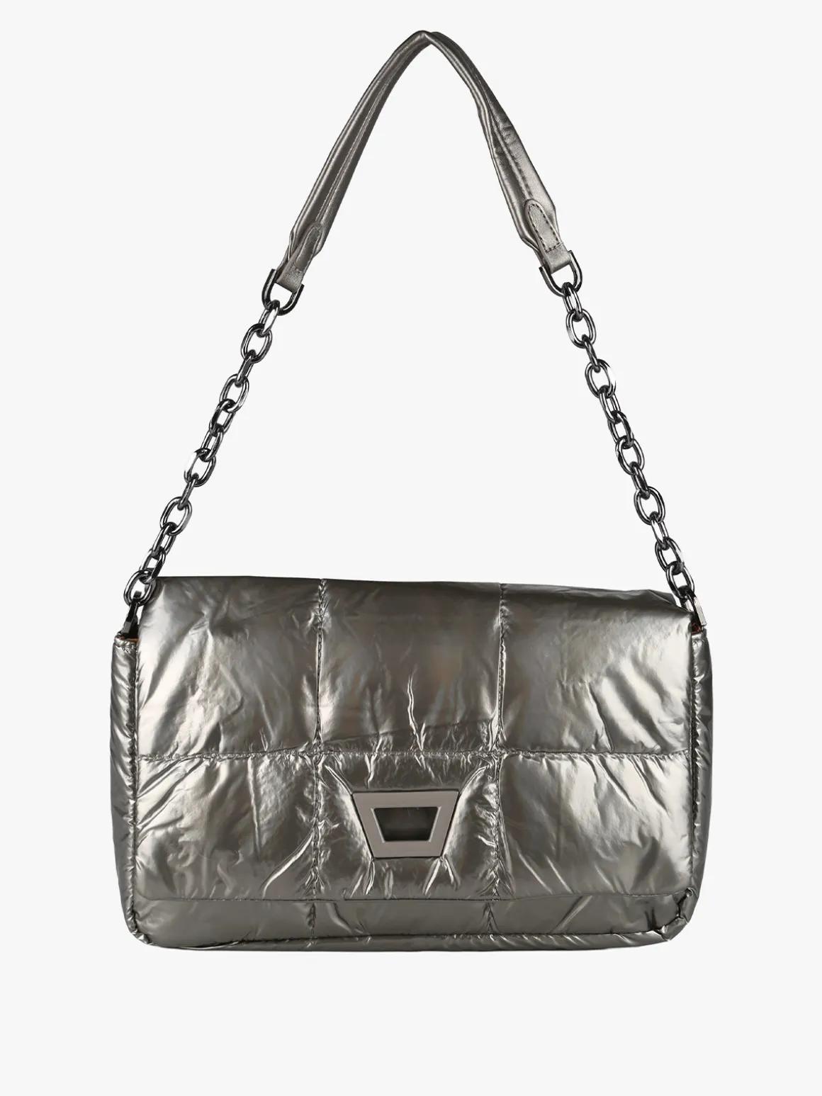 Solada Borsa donna puffer trapuntata con manico a catena - bronzo