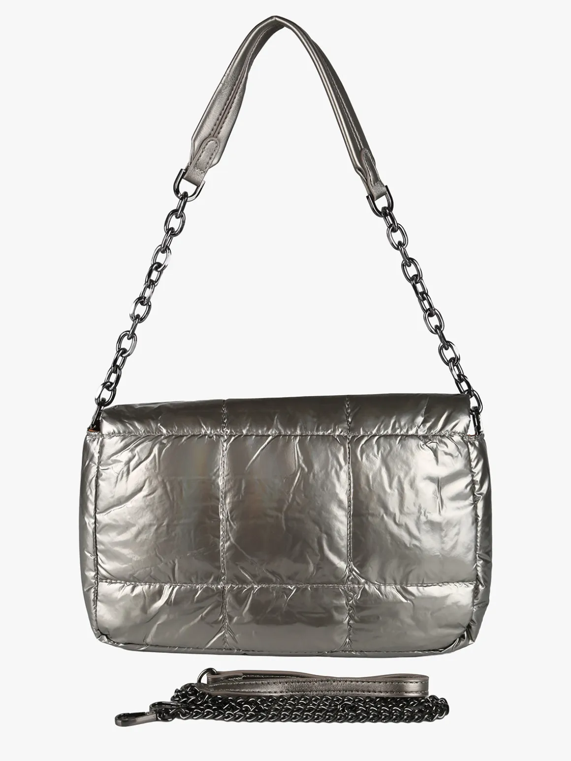 Solada Borsa donna puffer trapuntata con manico a catena - bronzo