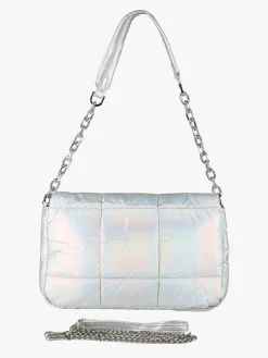 Solada Borsa donna puffer trapuntata con manico a catena - argento