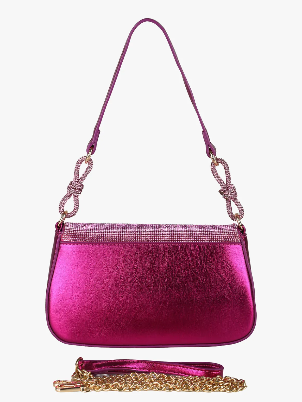 Solada Borsa donna rigida con strass - fucsia
