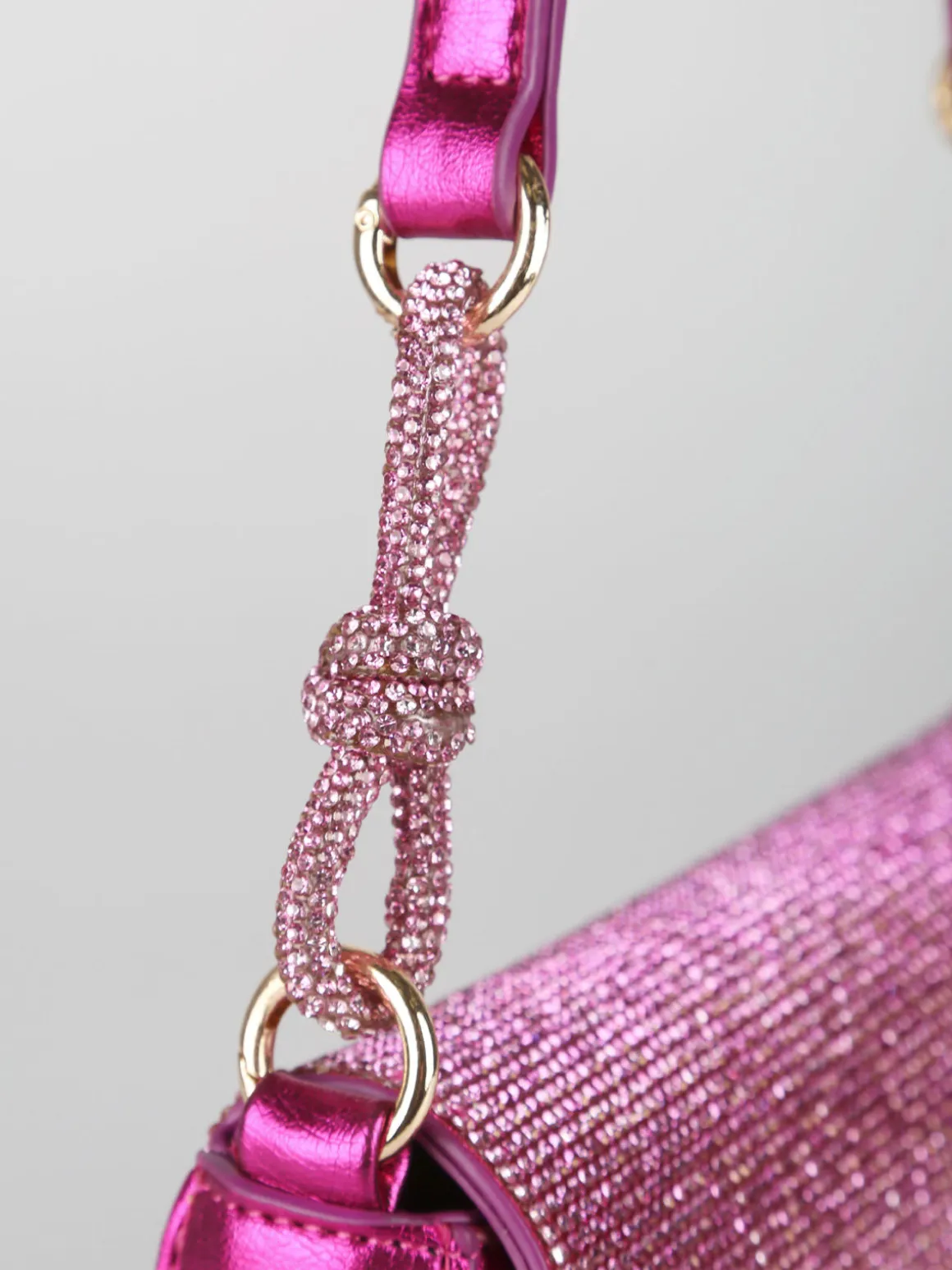 Solada Borsa donna rigida con strass - fucsia