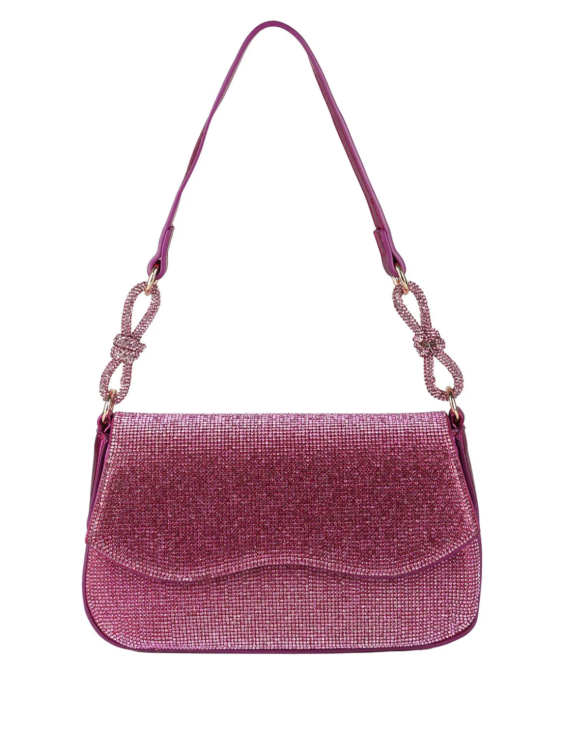 Solada Borsa donna rigida con strass - fucsia