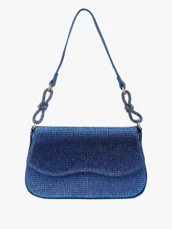 Solada Borsa donna rigida con strass - blu