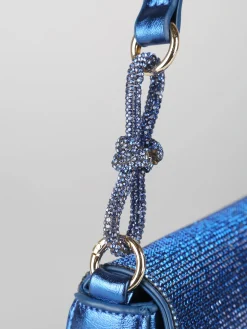 Solada Borsa donna rigida con strass - blu