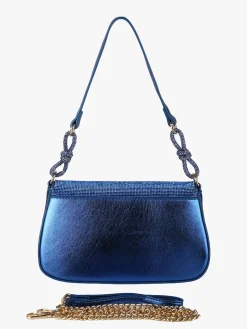Solada Borsa donna rigida con strass - blu