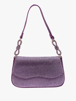 Solada Borsa donna rigida con strass - lilla