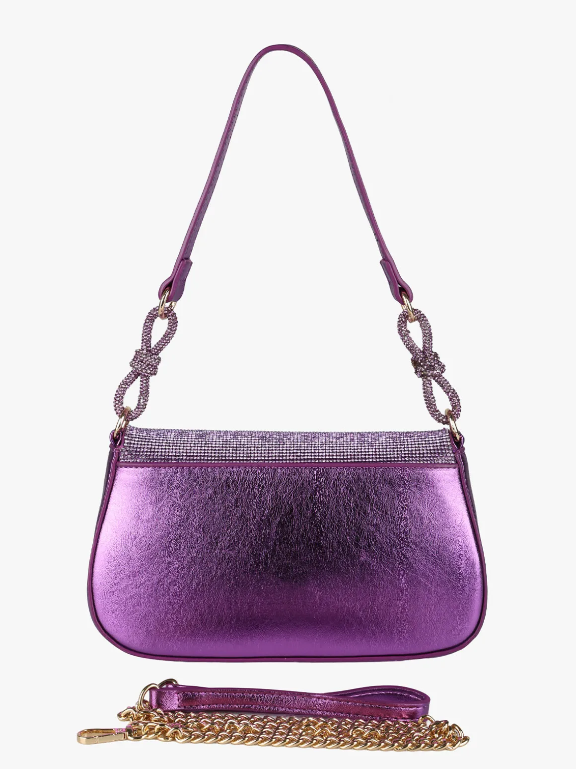Solada Borsa donna rigida con strass - lilla