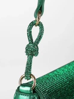 Solada Borsa donna rigida con strass - verde