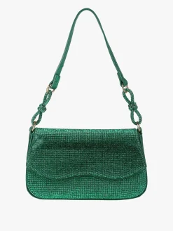 Solada Borsa donna rigida con strass - verde