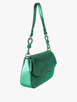 Solada Borsa donna rigida con strass - verde