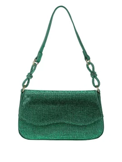 Solada Borsa donna rigida con strass - verde
