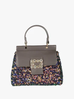 Solada Borsa gioiello con paillettes e strass - grigio scuro