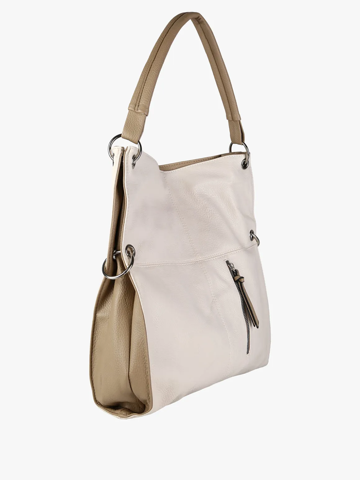 Solada Borsa hobo da donna in ecopelle - panna
