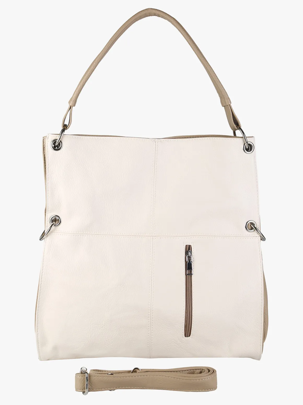 Solada Borsa hobo da donna in ecopelle - panna