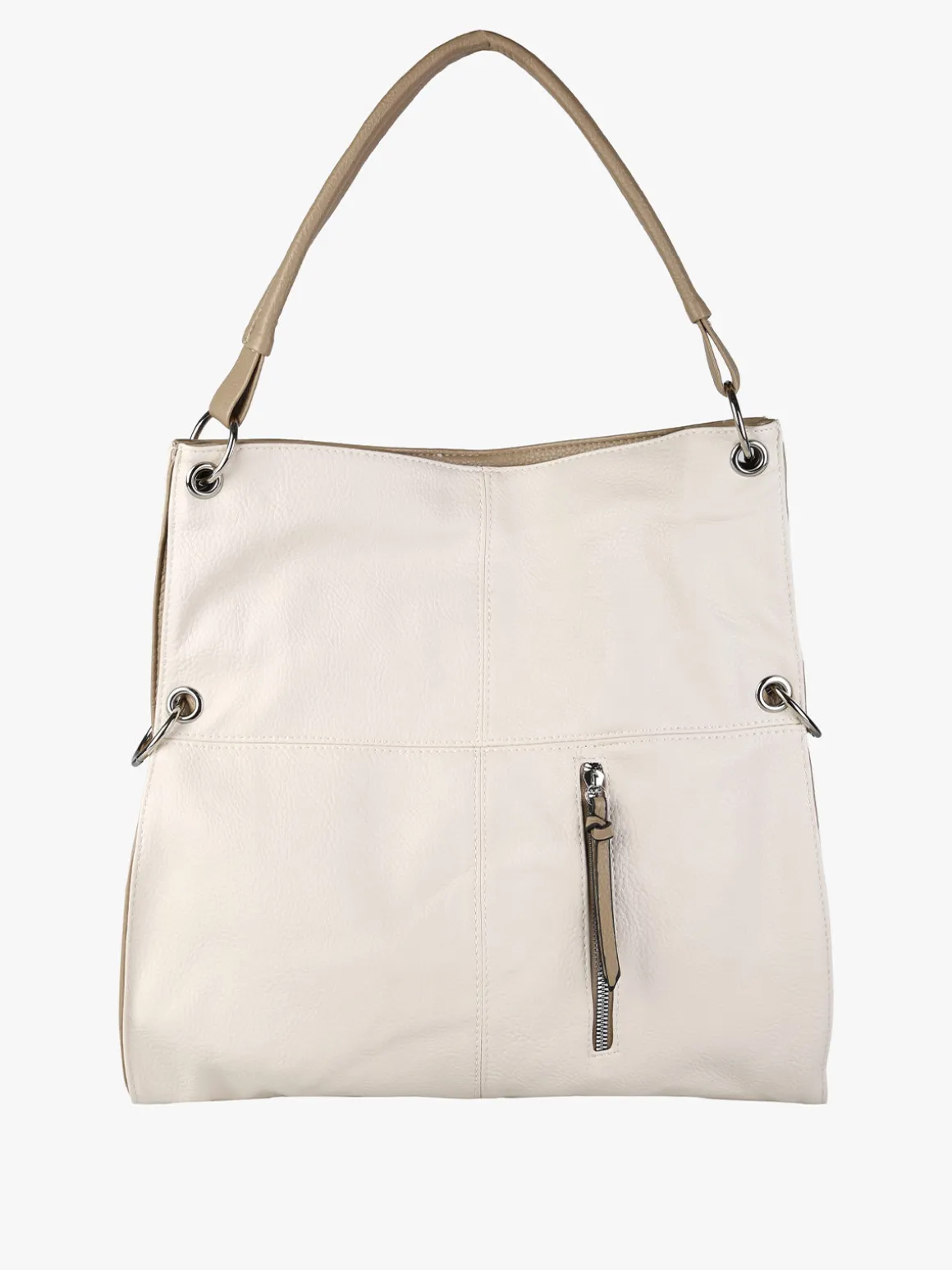 Solada Borsa hobo da donna in ecopelle - panna