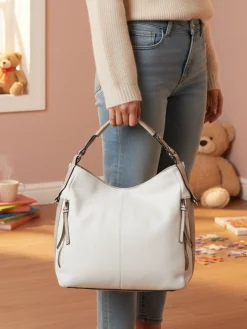 Solada Borsa hobo da donna in ecopelle - bianco
