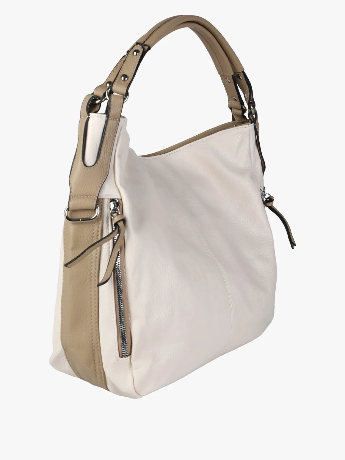 Solada Borsa hobo da donna in ecopelle - panna