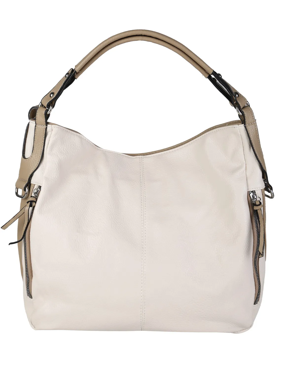 Solada Borsa hobo da donna in ecopelle - panna