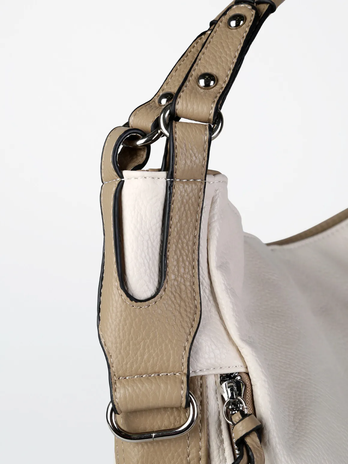 Solada Borsa hobo da donna in ecopelle - panna