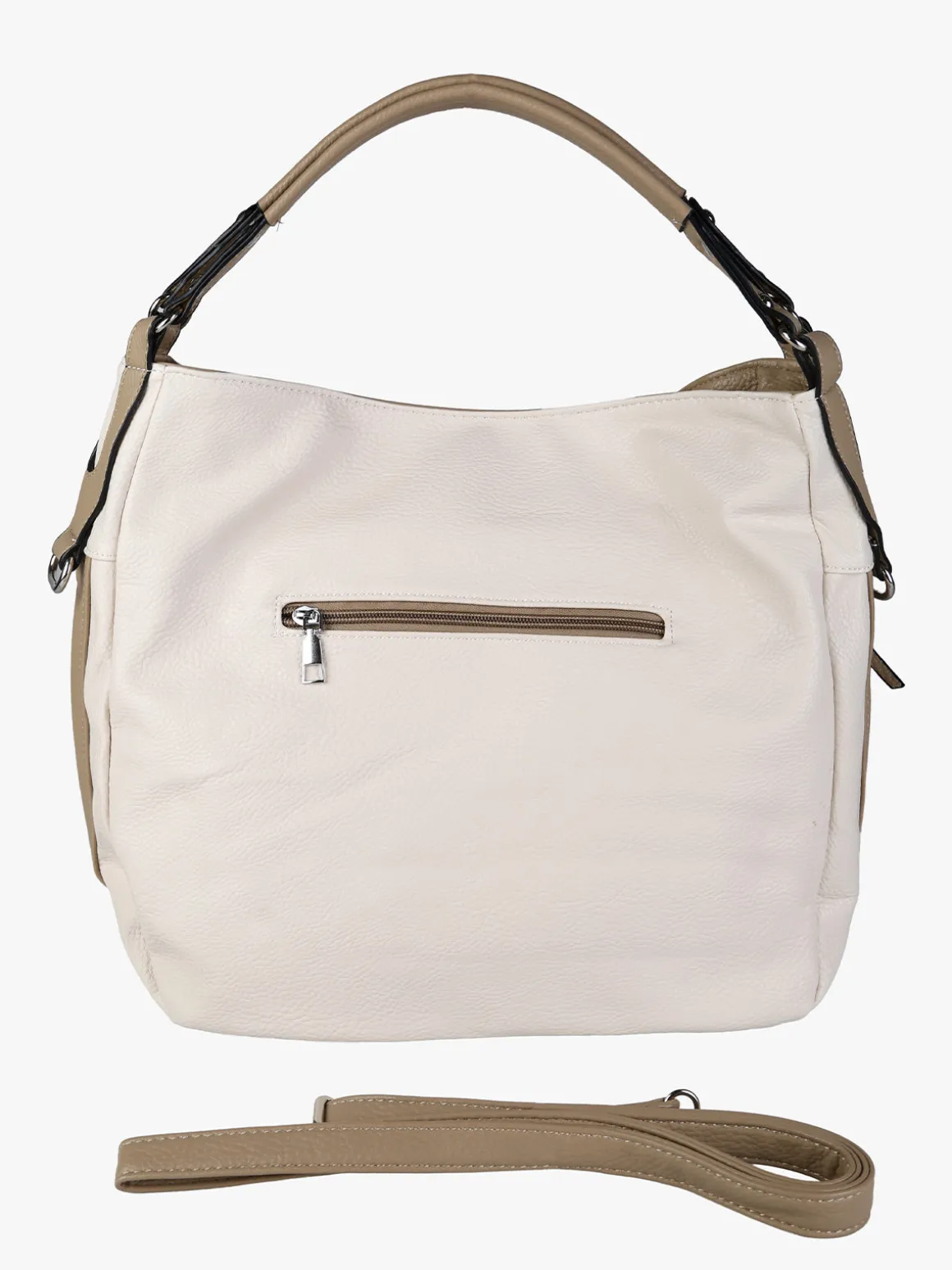 Solada Borsa hobo da donna in ecopelle - panna