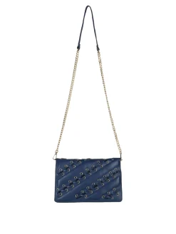 Solada Borsa rigida a tracolla con manico a catena - blu