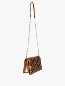 Solada Borsa rigida a tracolla con manico a catena - bronzo