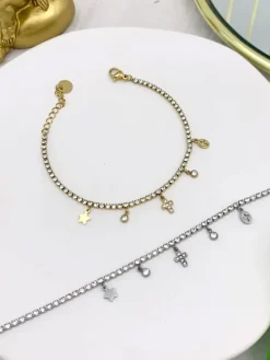 Solada Bracciale donna in acciaio con pendenti