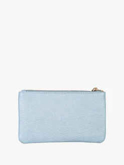 Solada Bustina donna in ecopelle con zip - azzurro