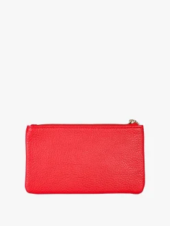 Solada Bustina donna in ecopelle con zip - rosso