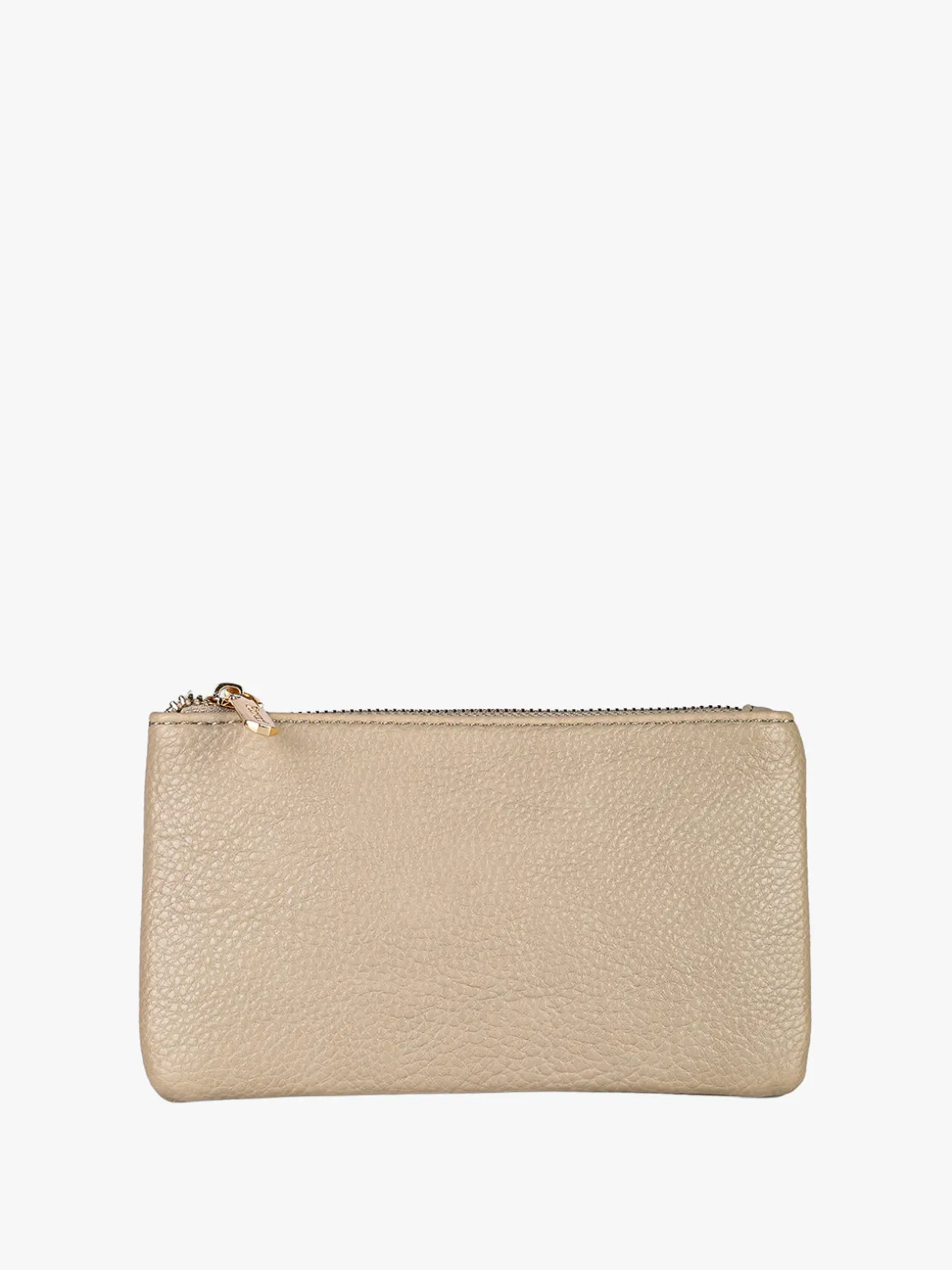 Solada Bustina donna in ecopelle con zip - taupe