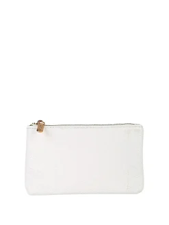 Solada Bustina donna in ecopelle con zip - bianco