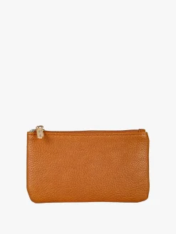 Solada Bustina donna in ecopelle con zip - marrone