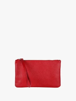 Solada Bustina donna in pelle con polsiera - rosso