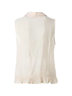 Solada Camicetta smanicata da donna con volant sul finale - beige