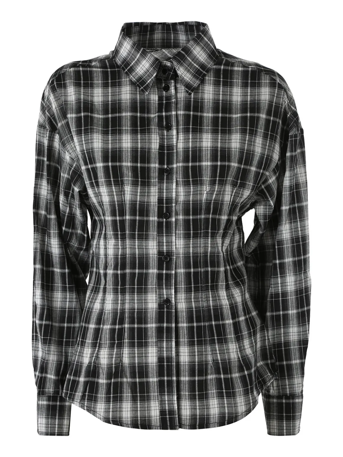 Solada Camicia a quadri da donna a maniche lunghe - nero
