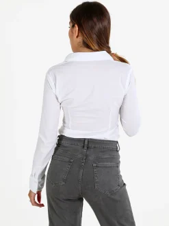 Solada Camicia body donna a maniche lunghe - bianco
