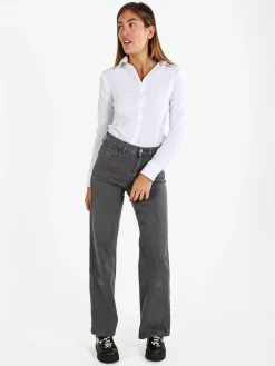 Solada Camicia body donna a maniche lunghe - bianco