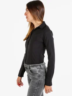Solada Camicia body donna a maniche lunghe - nero