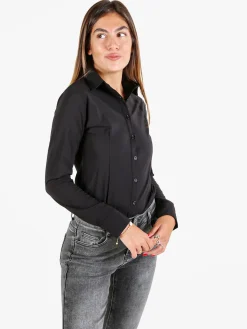 Solada Camicia body donna a maniche lunghe - nero