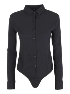 Solada Camicia body donna a maniche lunghe - nero