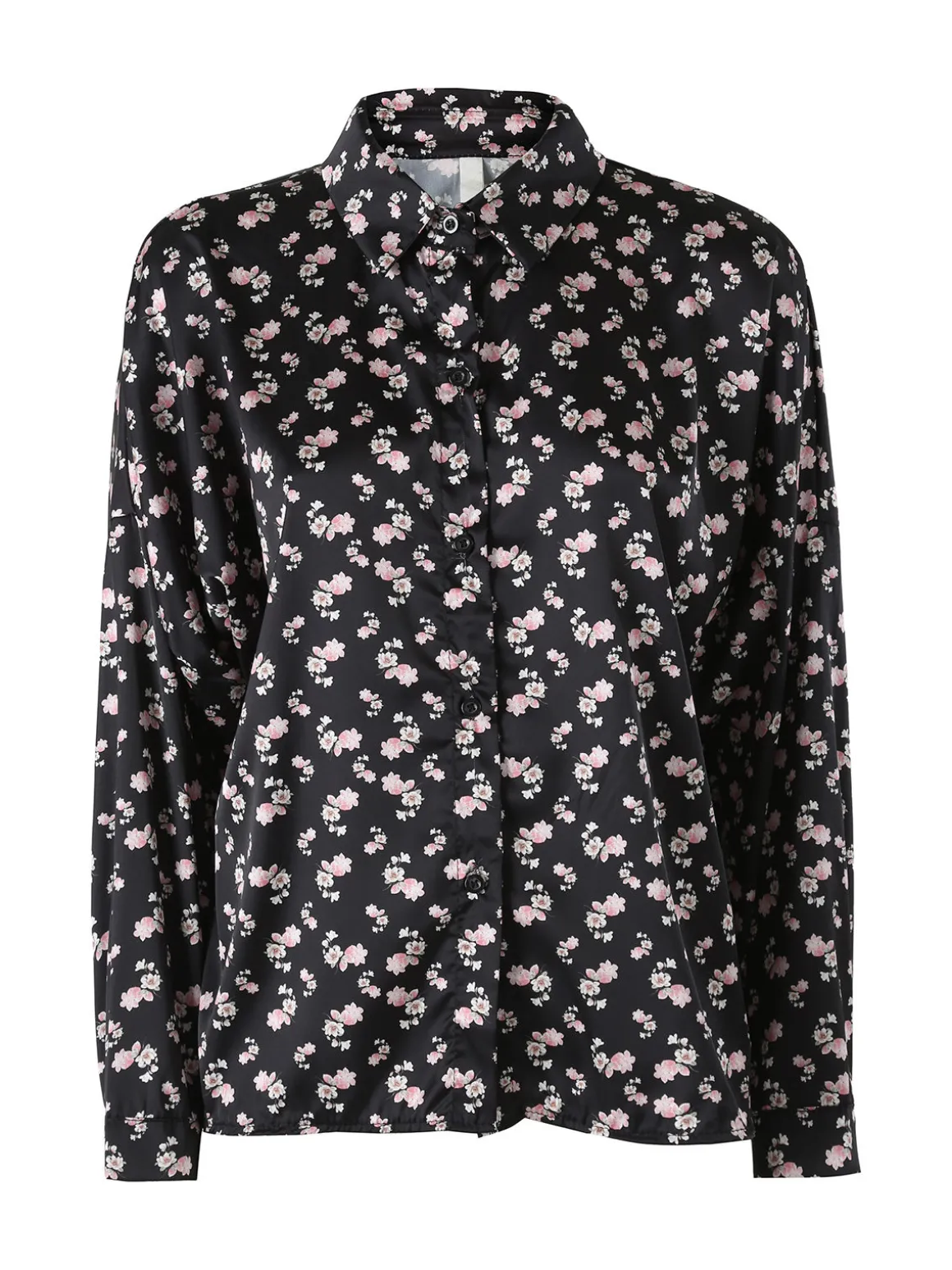 Solada Camicia da donna a maniche lunghe con stampa floreale - nero